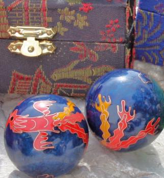 Qi Gong Kugeln - Drache & Phönix, groß 40 mm - Berk